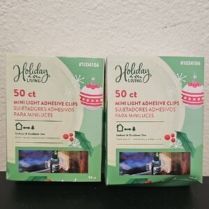 Holiday Living Mini Light Adhesive Clips 50 Ct x 2